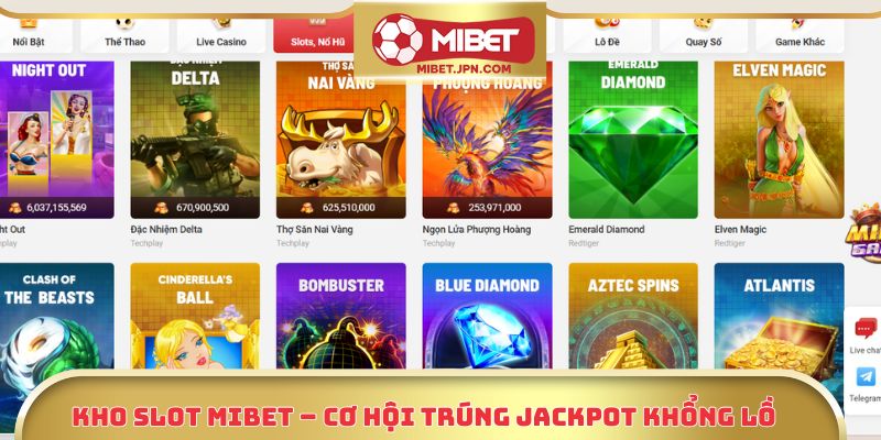 Kho Slot Mibet – Cơ hội trúng Jackpot khổng lồ